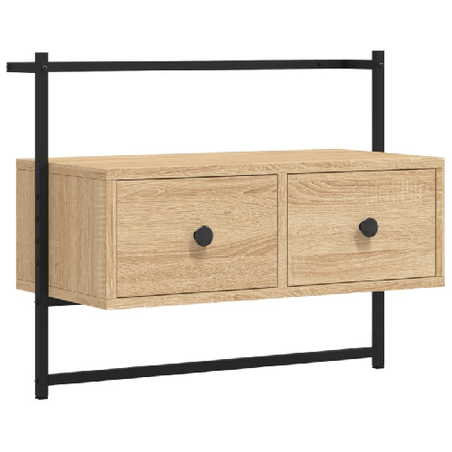vidaXL Mobile TV a Muro Rovere Sonoma 60,5x30x51 cm Legno ingegnerizzato