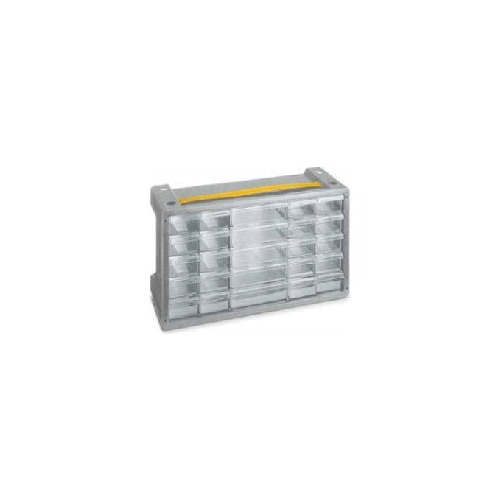 Terry Cassettiera Bricolage Poker 25 Grigio Sky L40,5 X P15 X H24 Terry Store-Age Poker Scatola per minuteria Grigio, Trasparente