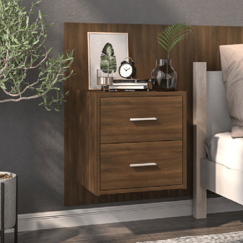 vidaXL Comodino a Muro Rovere Marrone