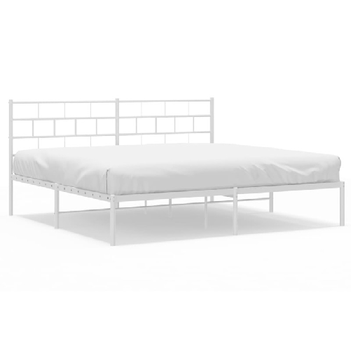 vidaXL Giroletto con Testiera Metallo Bianco 183x213 cm