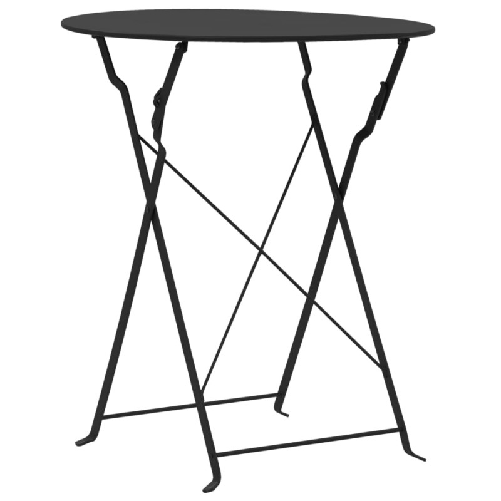 vidaXL Set da Bistrot 3 pz in Acciaio Nero