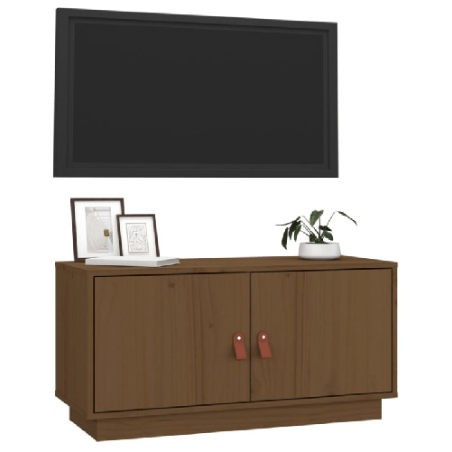 vidaXL Mobile Porta TV Miele 80x34x40 cm in Legno Massello di Pino