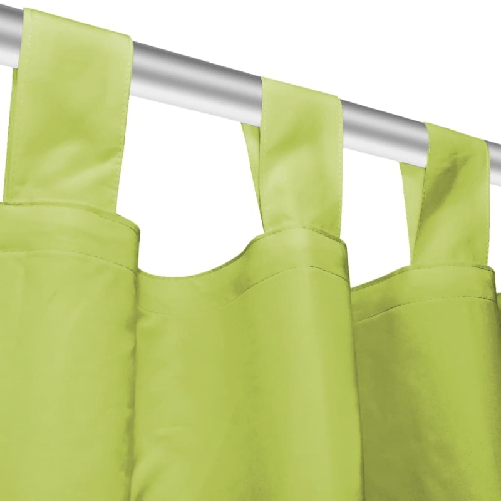 2 Pz Tende in Micro Raso con Passanti 140x175 cm Verdi
