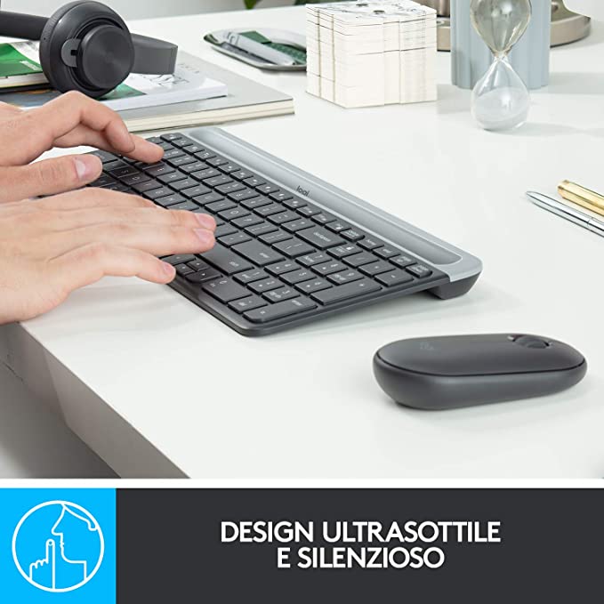 Logitech Tastieramouse Logitech Retail Wireless Combo Mk470 slim nera usb p-n 920-009196