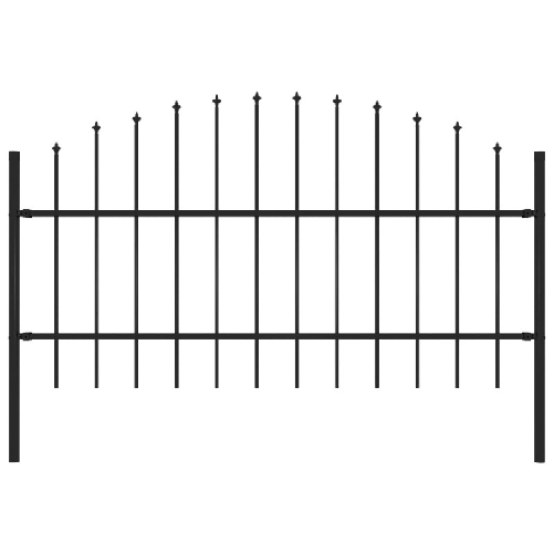 vidaXL Recinzione Giardino Punta a Lancia (0,75-1)x1,7m Acciaio Nero