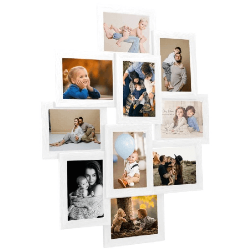 vidaXL Cornice per Foto Collage per 10x(13x18 cm) Foto Bianco in MDF