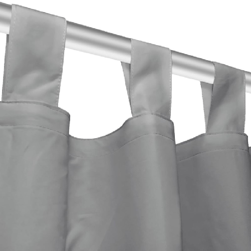 vidaXL 2 Pz Tende in Micro Raso con Passanti 140x175 cm Grigie