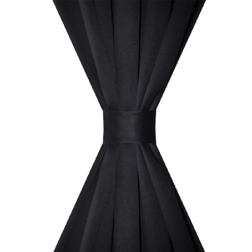 Tende Oscuranti Nere 2 pz con Orlo Ribattuto 135 x 245 cm