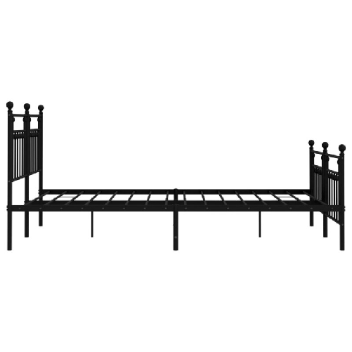 vidaXL Giroletto con Testiera e Pediera Metallo Nero 180x200 cm