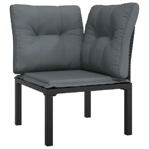 vidaXL Set Salotto da Giardino 6 pz in Polyrattan Nero e Grigio