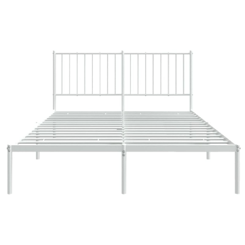vidaXL Giroletto con Testiera Metallo Bianco 140x190 cm
