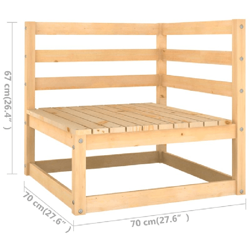 vidaXL Set Salotto Giardino 14pz Cuscini Antracite Legno Massello Pino