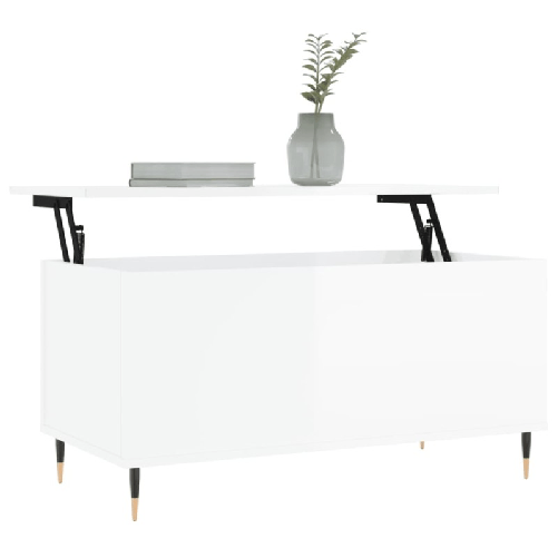 vidaXL Tavolino Salotto Bianco Lucido 90x44,5x45 cm Legno ingegnerizzato