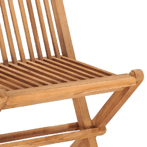 vidaXL Set da Pranzo Giardino Pieghevole 3 pz Cuscino Massello di Teak