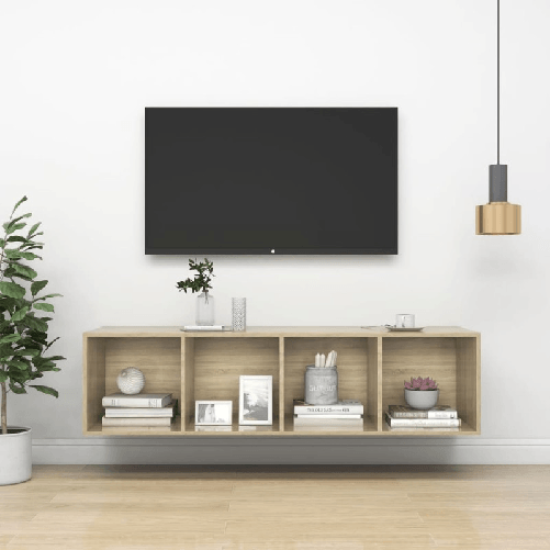 vidaXL Armadietto a Muro TV Rovere Sonoma 37x37x142,5 cm Truciolato