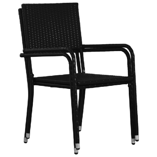 vidaXL Set Mobili da Pranzo per Giardino 3 pz Nero