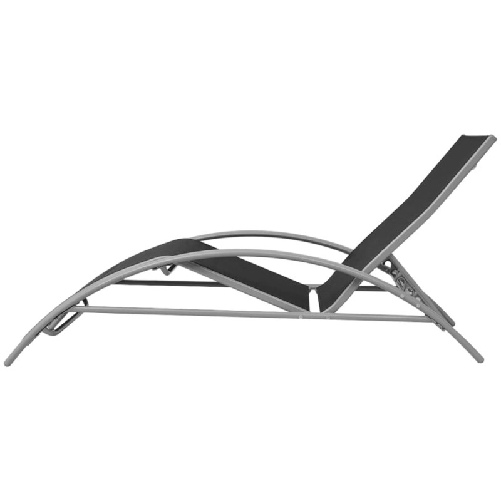 vidaXL Lettini Prendisole con Ombrellone in Alluminio Nero