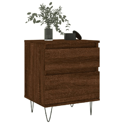 vidaXL Comodini 2pz Rovere Marrone 40x35x50 cm in Legno ingegnerizzato