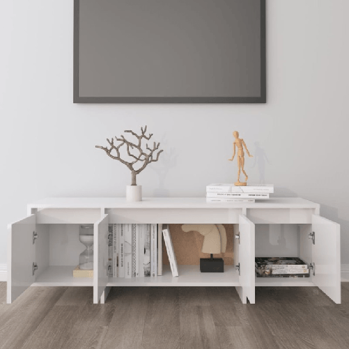 vidaXL Mobile TV Bianco Lucido 120x30x40,5 cm in Truciolato