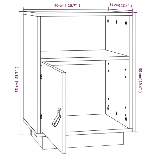 vidaXL Comodini Grigi 2 pz 40x34x55 cm in Legno Massello di Pino
