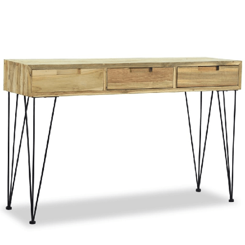 Tavolo Consolle 120x35x76 cm in Legno Massello di Teak