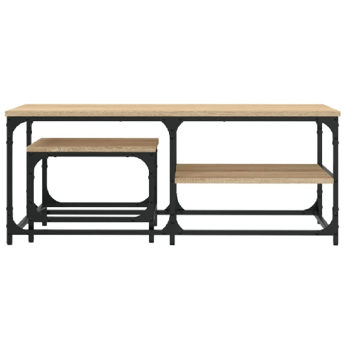 vidaXL Tavolini Impilabili 2 pz Rovere Sonoma in Legno Multistrato