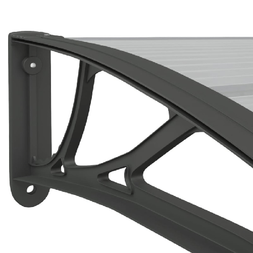 vidaXL Tettoia per Porta Nero e Trasparente 350x80 cm in Policarbonato