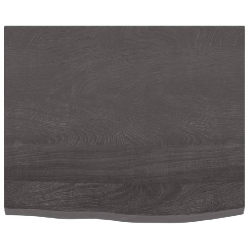 vidaXL Piano Tavolo Grigio Scuro 60x50x2cm Rovere Massello Trattato