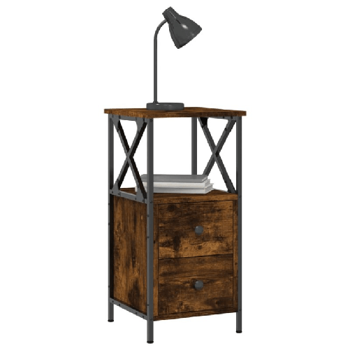 vidaXL Comodino Rovere Fumo 34x35,5x70 cm in Legno ingegnerizzato