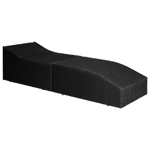 vidaXL Lettino con Cuscino in Polyrattan Nero