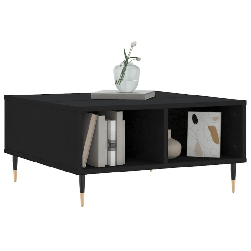 vidaXL Tavolino da Salotto Nero 60x60x30 cm in Legno Multistrato