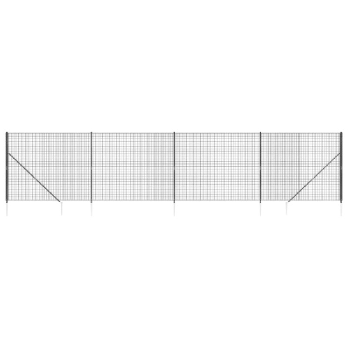 vidaXL Recinzione Metallica con Picchetti Ancoraggio Antracite 1,4x10m