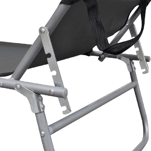 vidaXL Lettino Prendisole Pieghevole con Baldacchino Alluminio Grigio