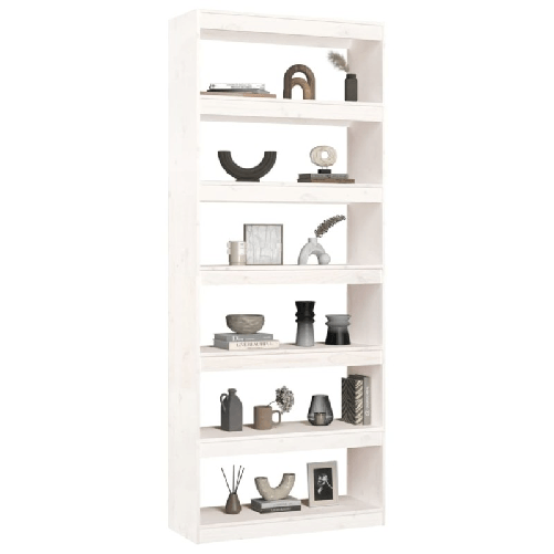 vidaXL Libreria/Divisorio Bianco 80x30x199,5 cm in Massello di Pino