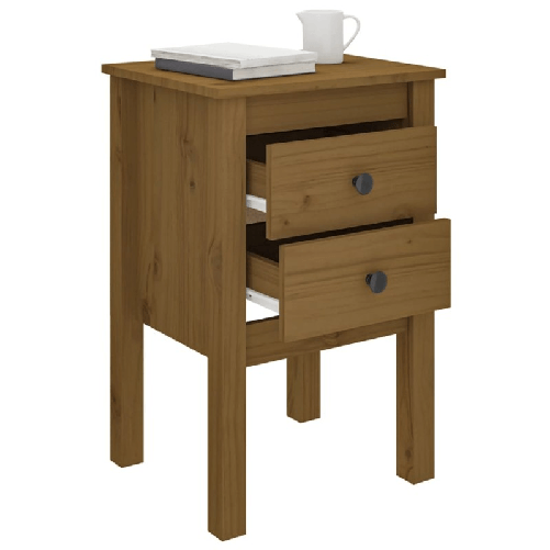 vidaXL Comodini 2 pz Miele 40x35x61,5 cm in Legno Massello di Pino