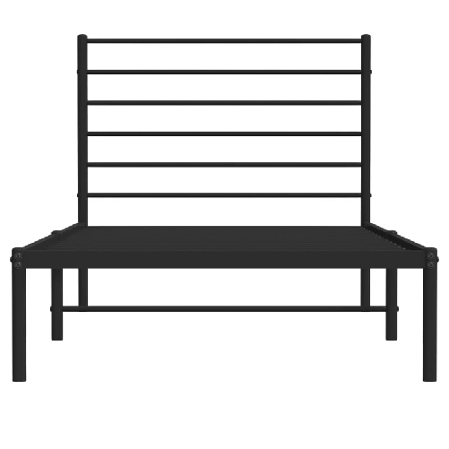 vidaXL Giroletto con Testiera Metallo Nero 100x200 cm
