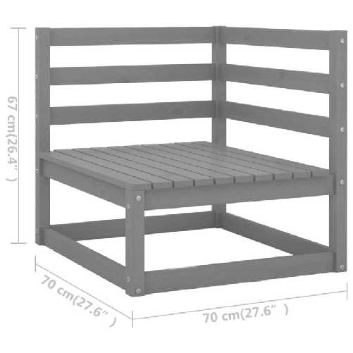 Set Divani da Giardino 13 pz in Legno Massello di Pino
