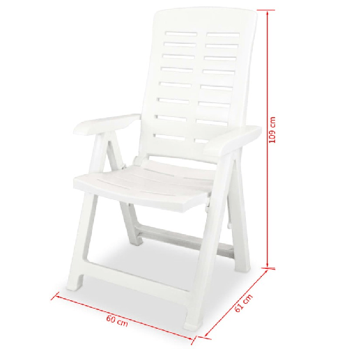 vidaXL Set da Bistrot 3 pz in Plastica Bianco