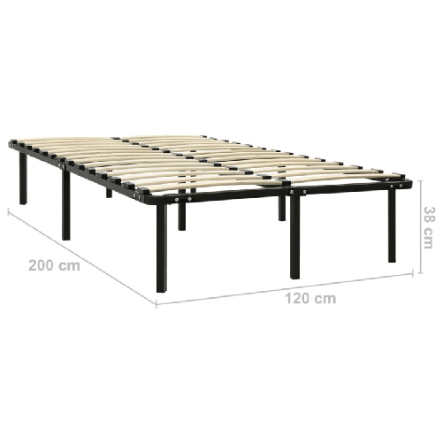 vidaXL Giroletto Nero in Metallo 120x200 cm