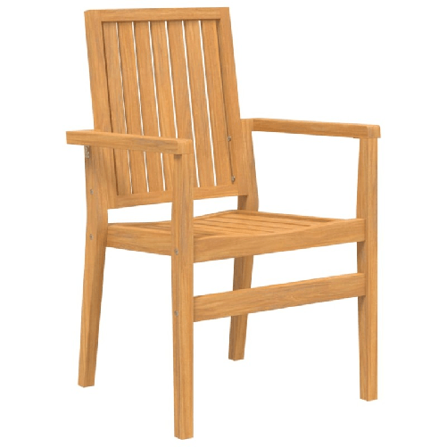 vidaXL Sedie da Giardino Impilabili 2 pz 56,5x57,5x91 cm Massello Teak
