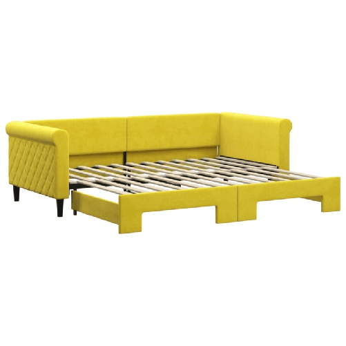 vidaXL Divano Letto con Letto Estraibile Giallo 90x200 cm in Velluto
