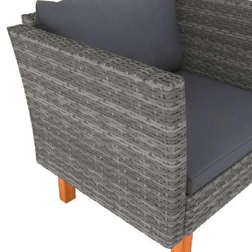 vidaXL Divano da Giardino in Polyrattan e Massello di Eucalipto