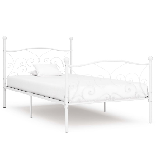 vidaXL Giroletto con Doghe Bianco in Metallo 90x200 cm