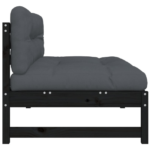 vidaXL Divano Centrale 120x80 cm in Legno Massello di Pino Nero