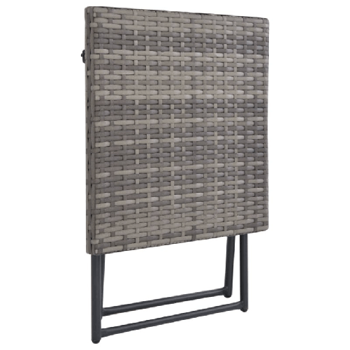 vidaXL Set Lettini da Giardino 3 pz Pieghevoli in Polyrattan Grigio
