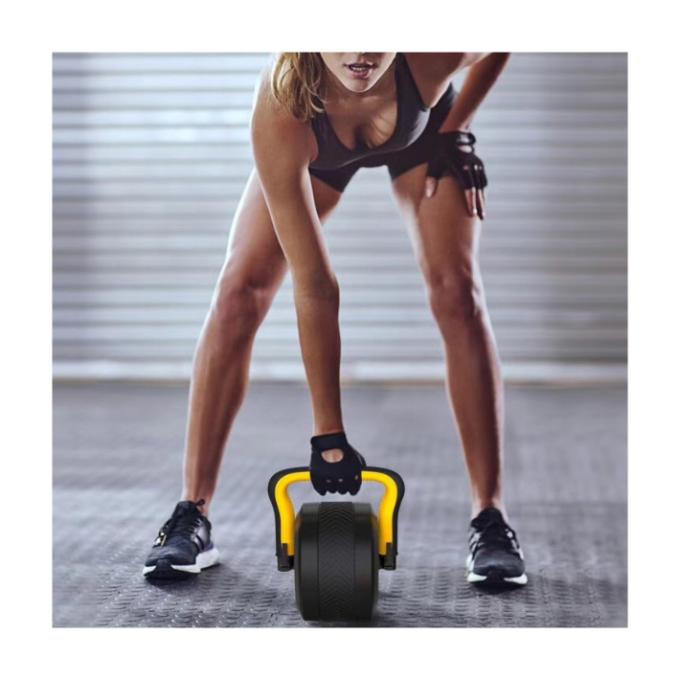 2 in 1 Kettlebell and Ab Roller Wheel 35x26x26 cm
