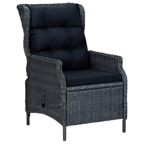 vidaXL Set da Pranzo Giardino 9 pz con Cuscini Polyrattan Grigio Scuro