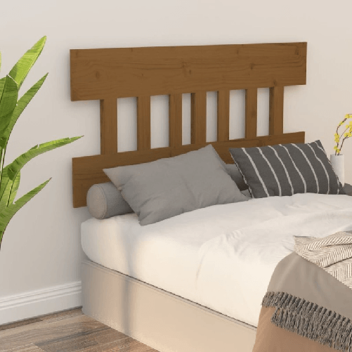 Testiera per Letto Miele 183,5x3x81cm in Legno Massello di Pino