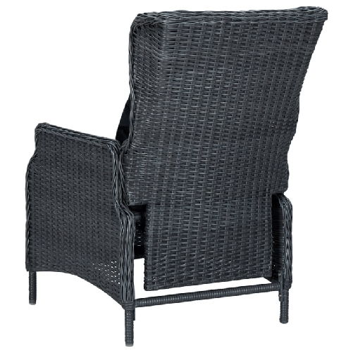 vidaXL Set Pranzo da Giardino 7pz con Cuscini Polyrattan Grigio Scuro