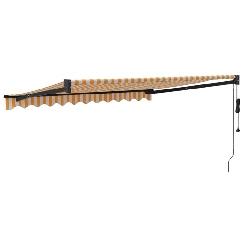 vidaXL Tenda Retrattile Gialla e Bianca 3x2,5 m in Tessuto e Alluminio